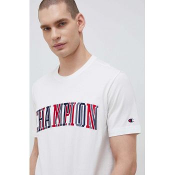 Champion tricou din bumbac culoarea alb, modelator de firma original