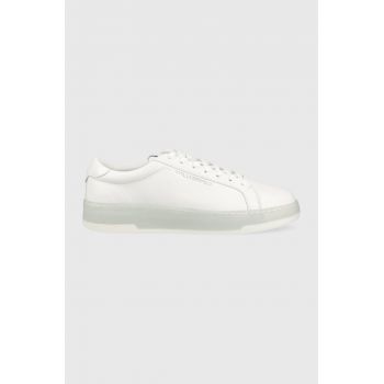Karl Lagerfeld sneakers din piele KOURT III culoarea alb, KL51515