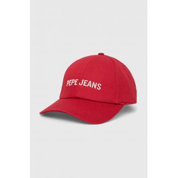 Pepe Jeans șapcă de baseball pentru copii culoarea rosu, cu imprimeu