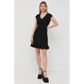 Armani Exchange rochie culoarea negru, mini, evazati ieftina