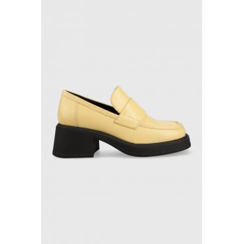 Vagabond Shoemakers pantofi de piele DORAH femei, culoarea galben, cu toc drept, 5542.001.15 de firma originali