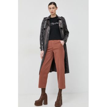 Spanx pantaloni femei, culoarea maro, drept, high waist