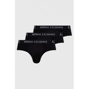 Armani Exchange slip 3-pack barbati, culoarea negru