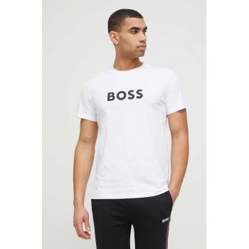 BOSS tricou de plajă culoarea alb, cu model 50491706