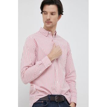 Pepe Jeans camasa din bumbac Livery barbati, culoarea rosu, cu guler clasic, regular de firma originala