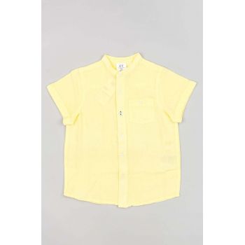 zippy cămașă din amestec de in pentru copii culoarea galben