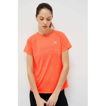 New Balance tricou de alergare Impact Run culoarea portocaliu