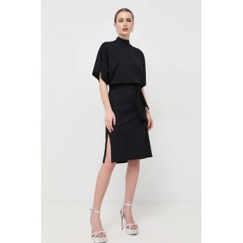 Karl Lagerfeld rochie din bumbac culoarea negru, mini, oversize