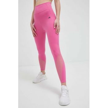 adidas Performance leggins de antrenament Tailored HIIT culoarea roz, neted