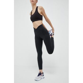 Reebok leggins de antrenament Workout Ready culoarea negru, neted