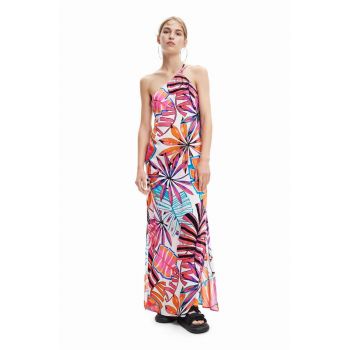 Desigual rochie culoarea alb, maxi, drept ieftina