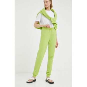 Résumé pantaloni de trening femei, culoarea verde, melanj ieftin