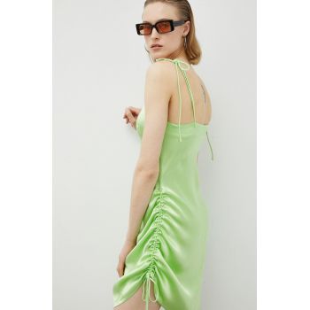 Résumé rochie culoarea verde, mini, drept