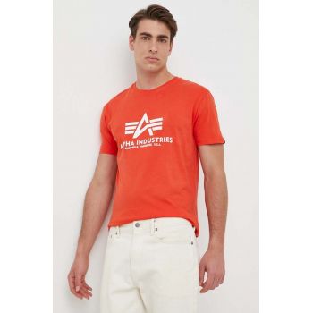 Alpha Industries tricou din bumbac culoarea roșu, cu imprimeu 100501.577-AtomicRed