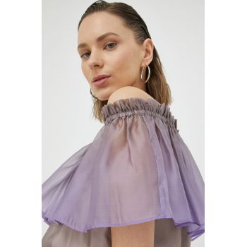 Bruuns Bazaar bluza femei, culoarea violet, modelator