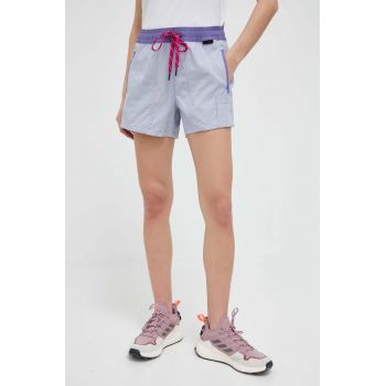 Wrangler pantaloni scurti ATG femei, culoarea violet, modelator, high waist