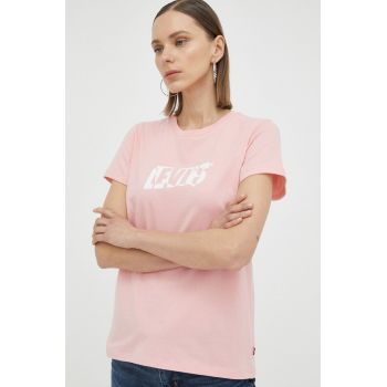 Levi's tricou din bumbac culoarea roz