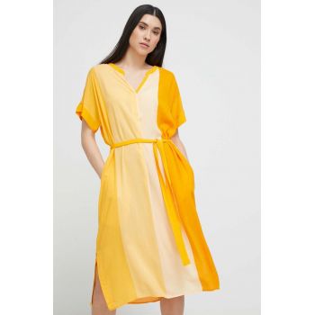 Dkny rochie de plajă femei, culoarea portocaliu ieftine
