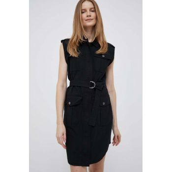 Dkny rochie culoarea negru, mini, drept de firma originala
