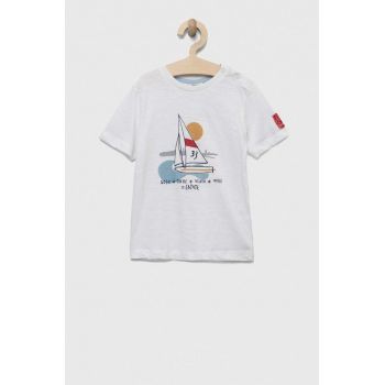 Birba&Trybeyond tricou din bumbac pentru bebelusi culoarea alb, cu imprimeu