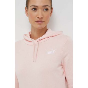 Puma bluză femei, culoarea roz, cu glugă, imprimeu 848332