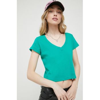 Hollister Co. tricou din bumbac culoarea verde