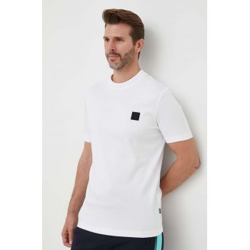 BOSS tricou din bumbac culoarea alb, cu imprimeu 50485158