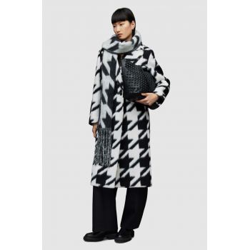 AllSaints palton din lana culoarea negru, de tranzitie, oversize de firma original