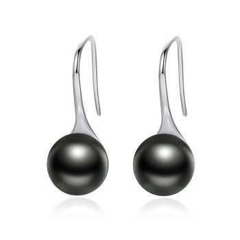 Cercei din argint Elegant Pearls black ieftin