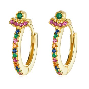 Cercei din argint Golden Multi Colored Crystals ieftin