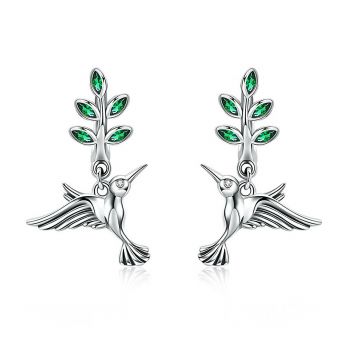 Cercei din argint Green Hummingbird ieftini