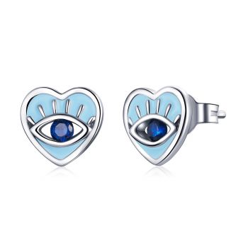 Cercei din argint Blue Eyed Hearts de firma original