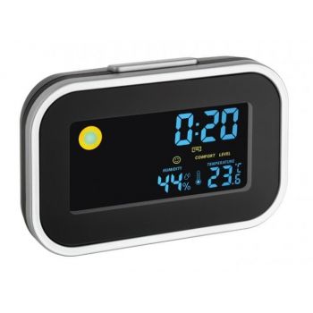 Termo-higrometru cu ceas si alarma iluminat TFA 60.2015