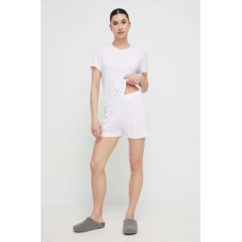 Emporio Armani Underwear pijama femei, culoarea alb de firma originale