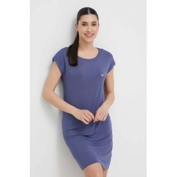 Emporio Armani Underwear rochie de lounge culoarea albastru marin, mini, oversize ieftina