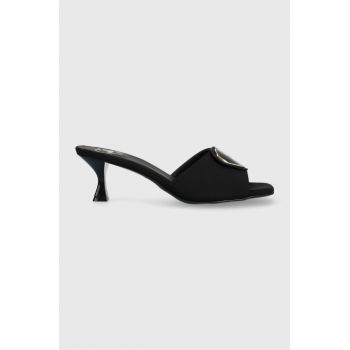 Love Moschino papuci femei, culoarea negru, cu toc cui, JA28335G0GIM0000
