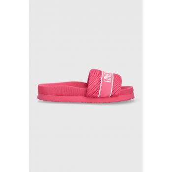 Love Moschino papuci femei, culoarea roz, JA28534G0GIP0604
