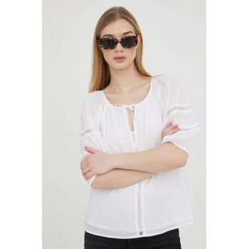 Abercrombie & Fitch tricou culoarea alb