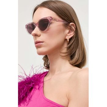 Love Moschino ochelari de soare femei, culoarea roz