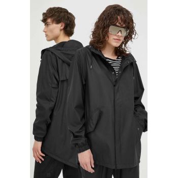 Rains geacă de ploaie 18010 Fishtail Jacket culoarea negru, de tranziție 18010.01-01Black