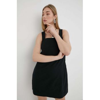 Abercrombie & Fitch rochie din in culoarea negru, mini, drept
