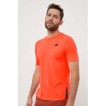 New Balance tricou de alergare Q Speed culoarea portocaliu, neted de firma original