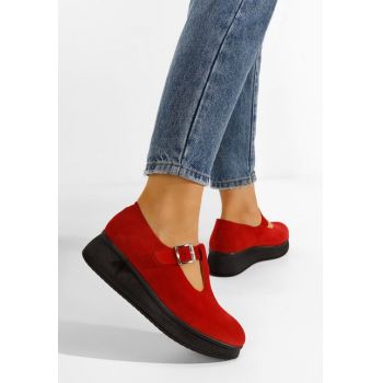Pantofi casual cu platformă rosii Gilena