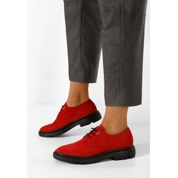 Pantofi derby piele Pelado V2 rosii la reducere