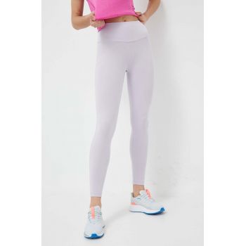 adidas Performance jambiere de yoga Yoga Essentials culoarea violet, neted