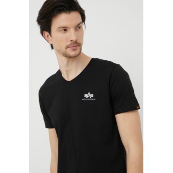 Alpha Industries tricou din bumbac culoarea negru, uni 106513.03-Black