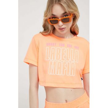 LaBellaMafia tricou femei, culoarea portocaliu
