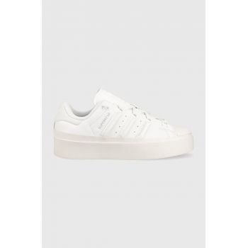 adidas Originals sneakers din piele Superstar Bonega culoarea alb