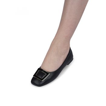 Pantofi dama casual din piele ecologica Negri Wei Marimea 36