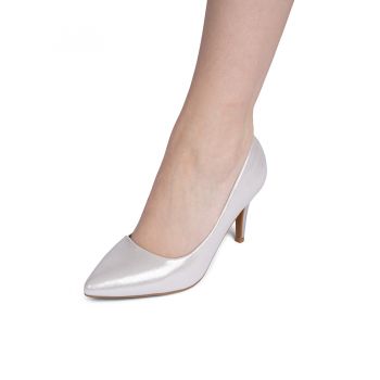 Pantofi dama din piele ecologica stiletto Argintii Mica Marimea 39